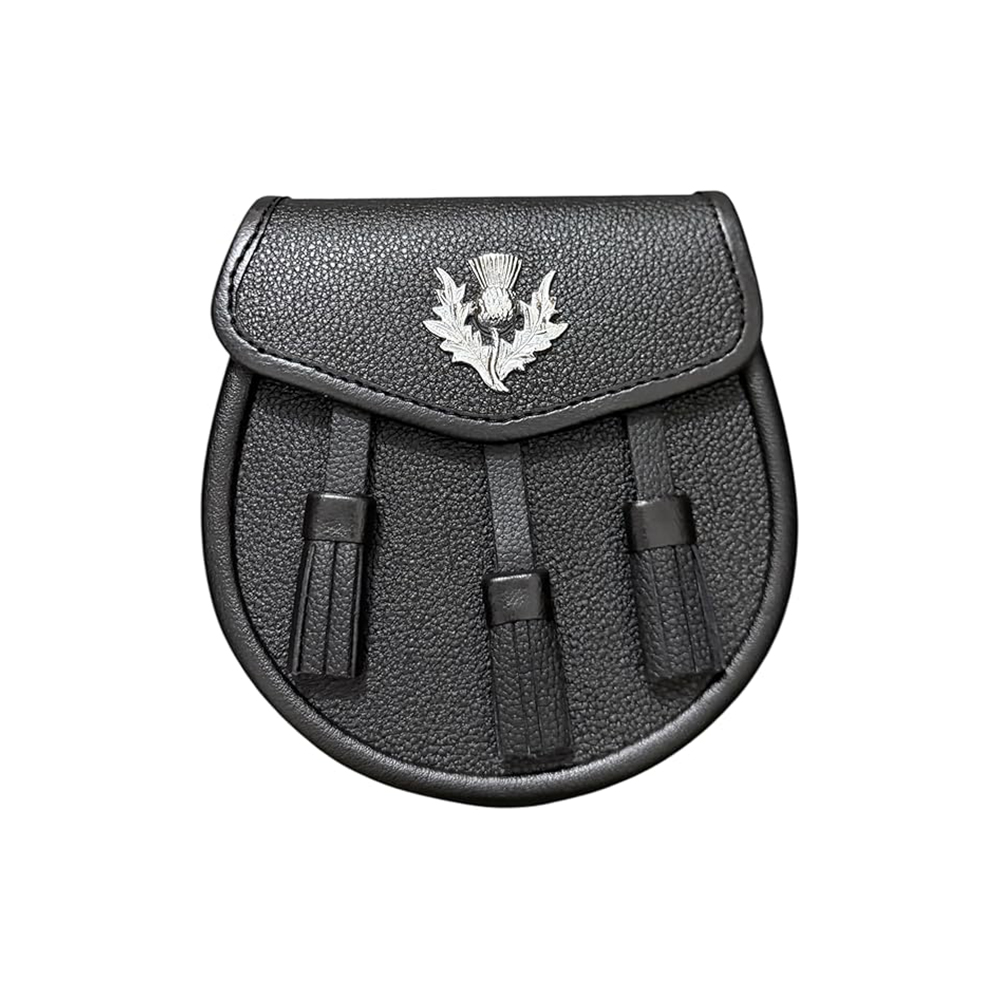 Plain Black Leather Daywear Sporran