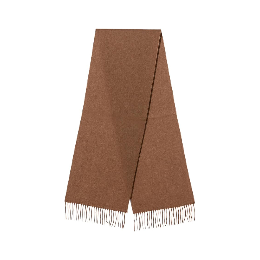 Classic Brown Scarf with Fringe
