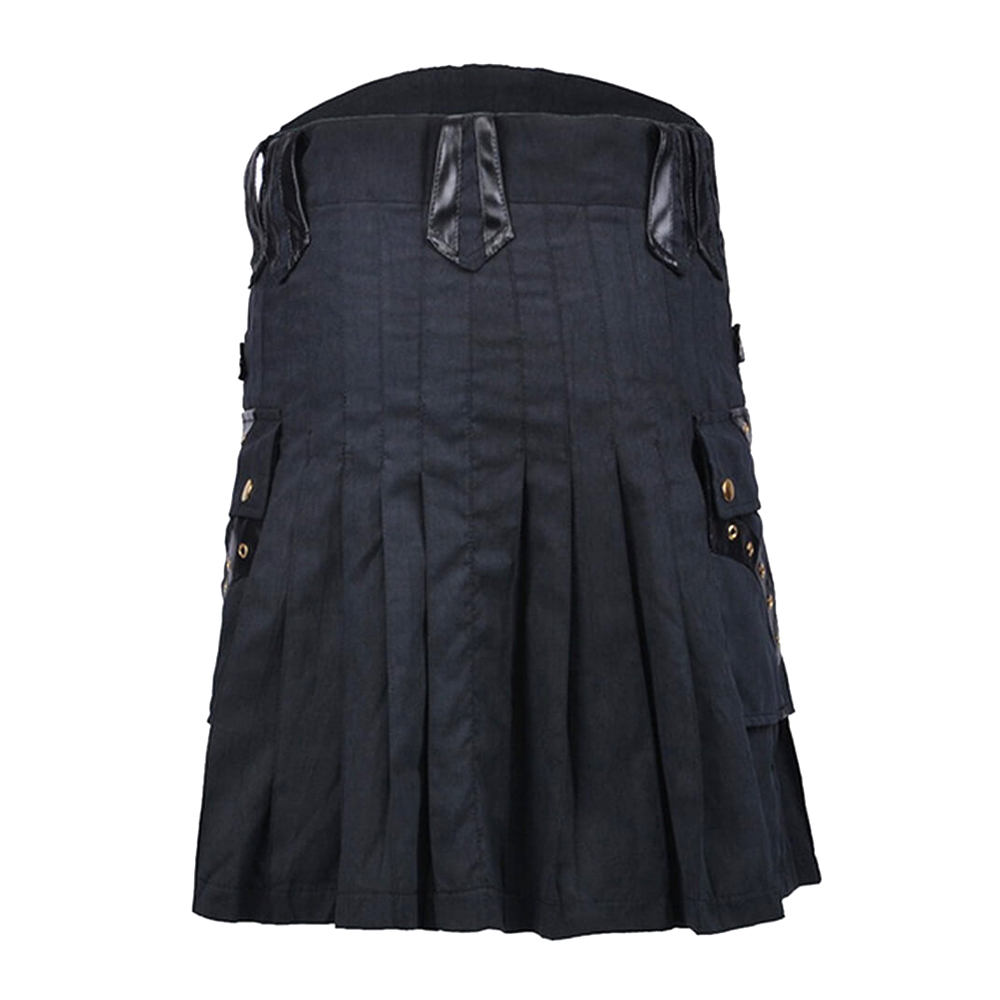 Men’s Hybrid Kilt with Leather Trim and Pockets