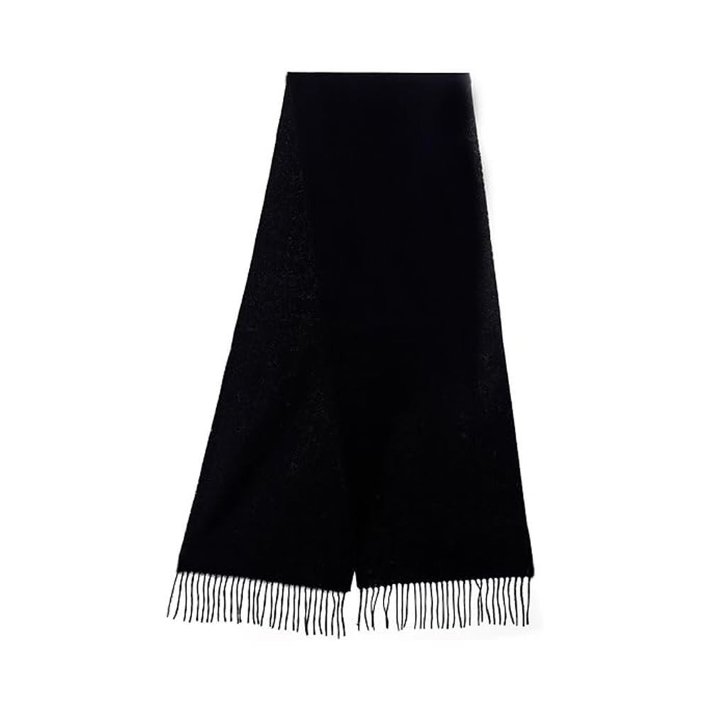 Classic Black Scarf with Fringe