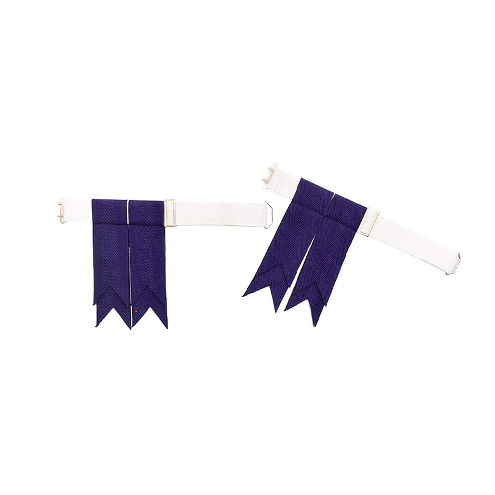 Plain Violet/Deep Indigo Kilt Flashes with White Garters