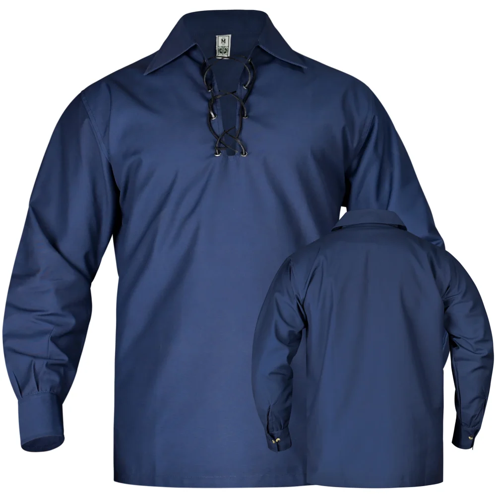 Indigo Blue Pullover Renaissance Shirt