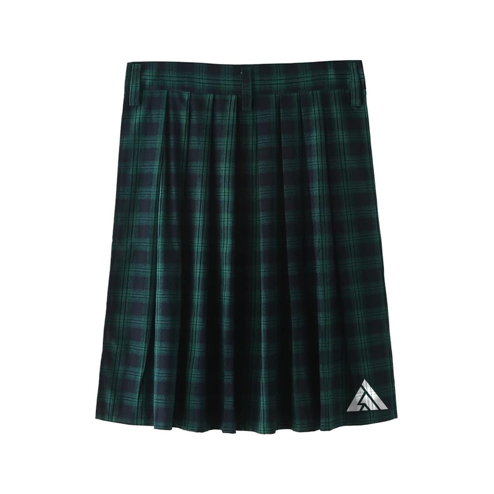 Green and Blue Tartan Pleated Kilt
