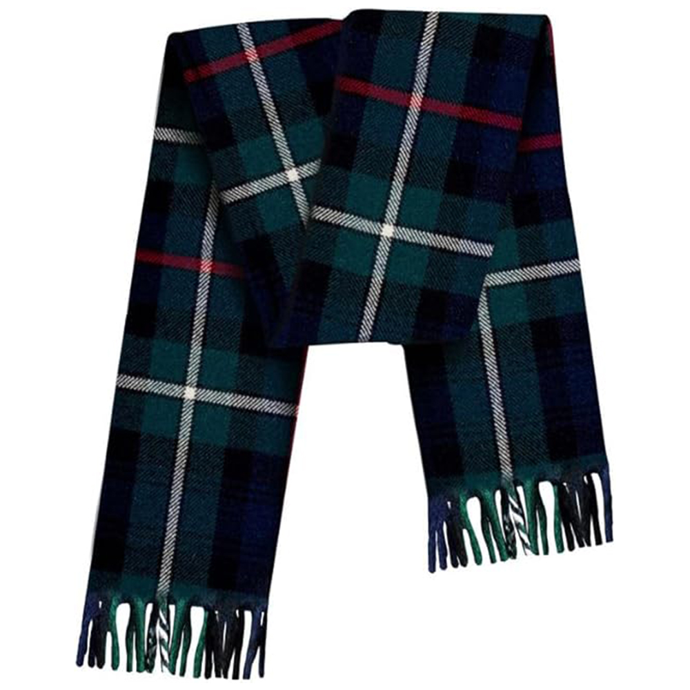Dark Blue and Green Tartan Scarf