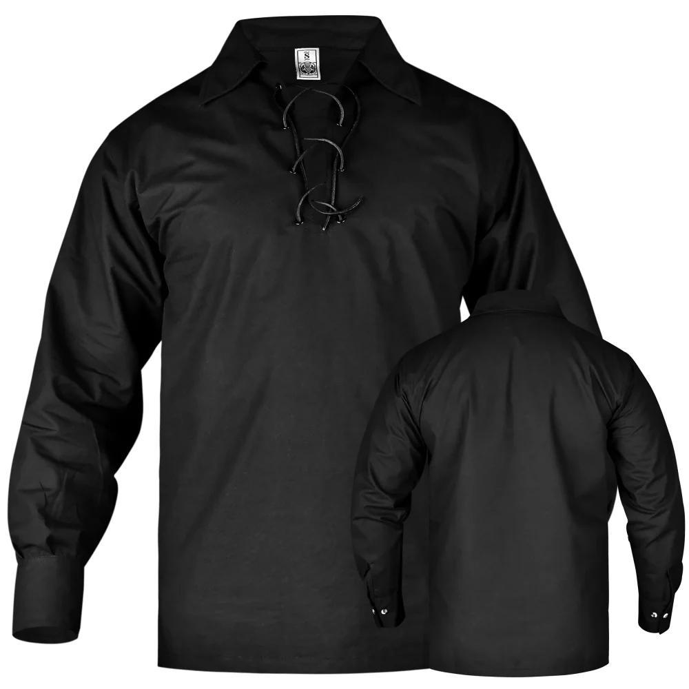 Black Lace-Up Ghillie Shirt
