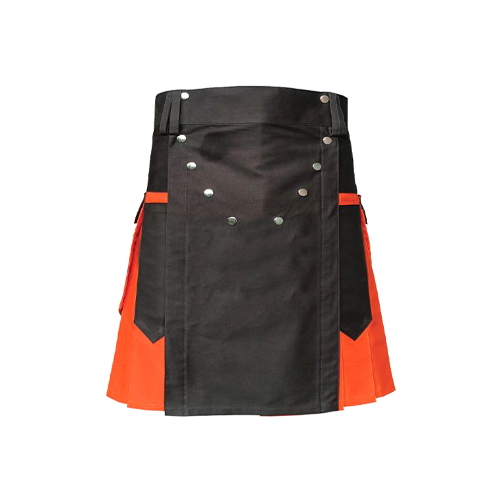 Black and Orange Two-Tone Utility Kilt