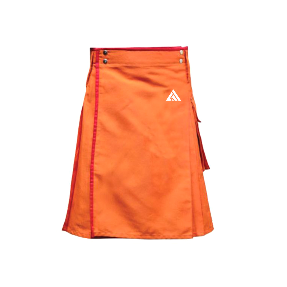 Men’s Plain Orange Utility Kilt