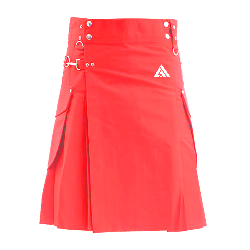 Vibrant Red Modern Utility Kilt