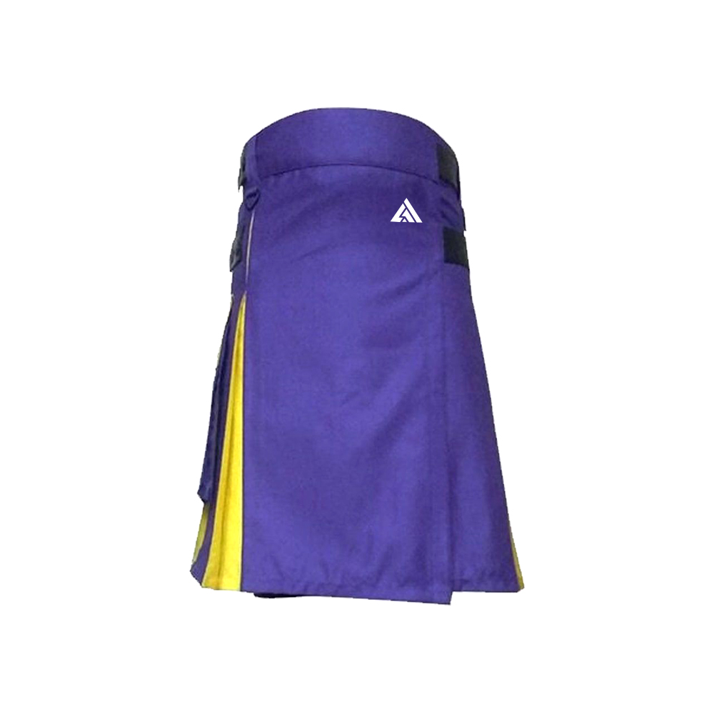 Two-Tone Purple and Yellow Utility Kilt
