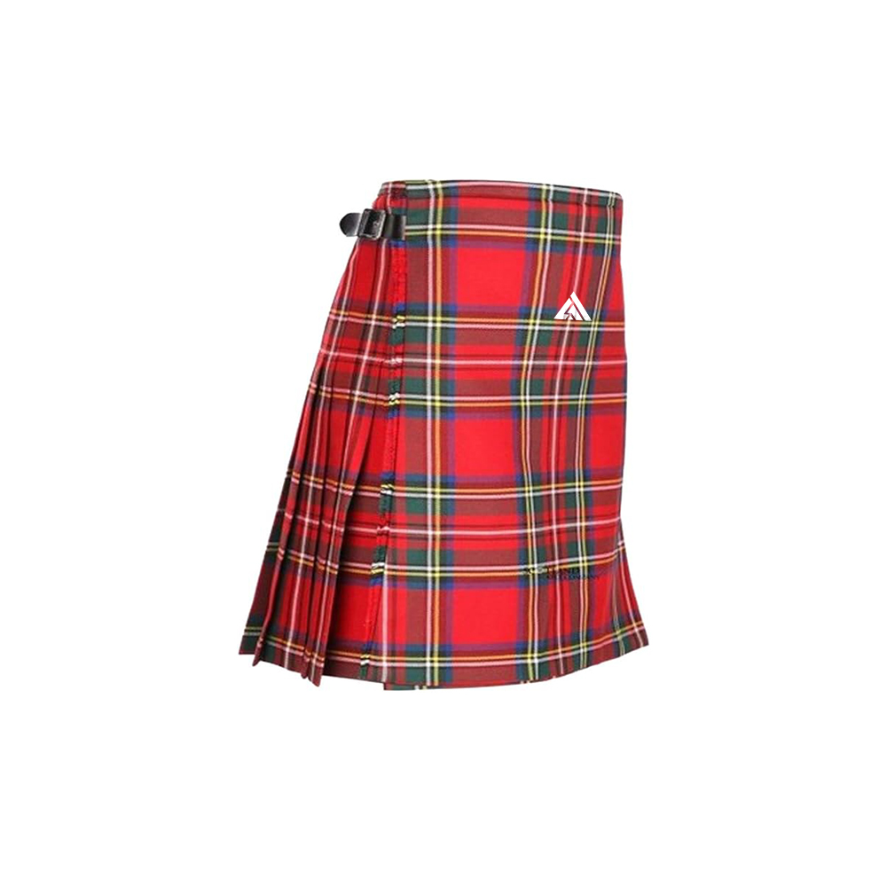 Royal Stewart Style Red Plaid Pleated Kilt
