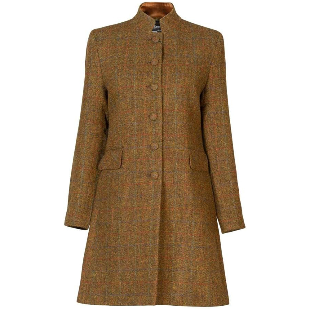 Long Wool Blend Mandarin Collar Jacket