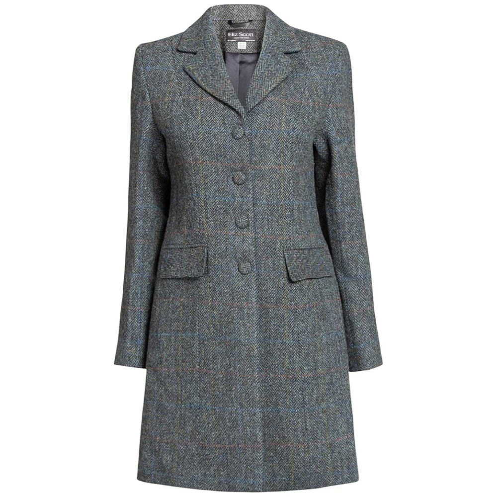 Eliz Scott Women’s Grey Herringbone Tweed Coat