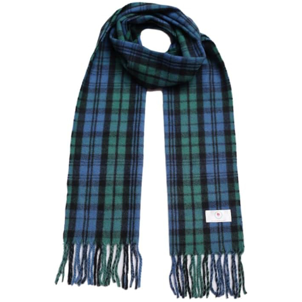 Blue and Green Plaid Scarf