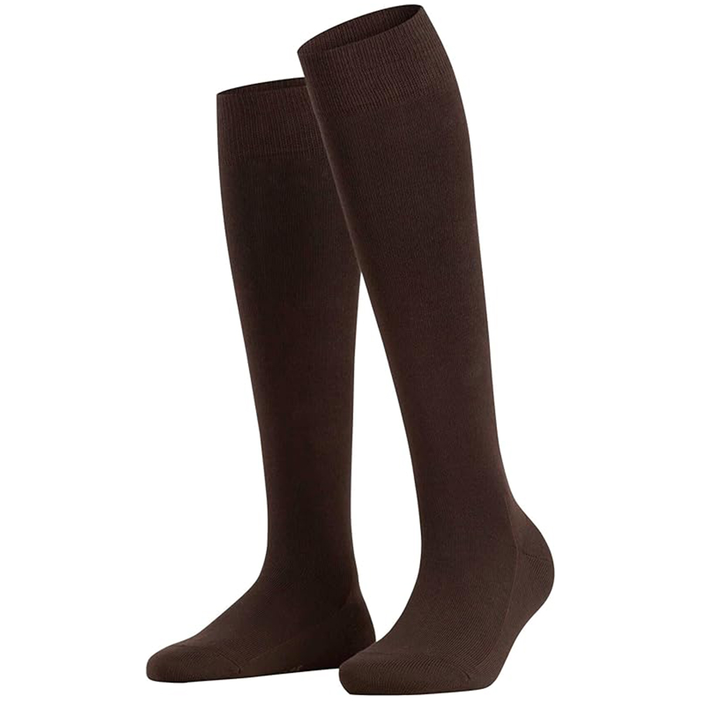 Solid Brown Knee-High Dress Socks