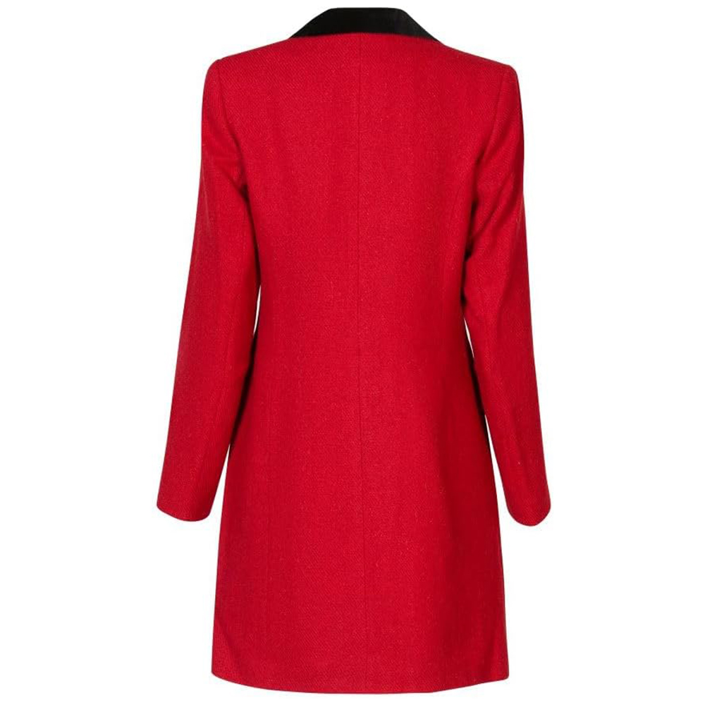 Eliz Scott Women’s Red Coat with Black Velvet Collar