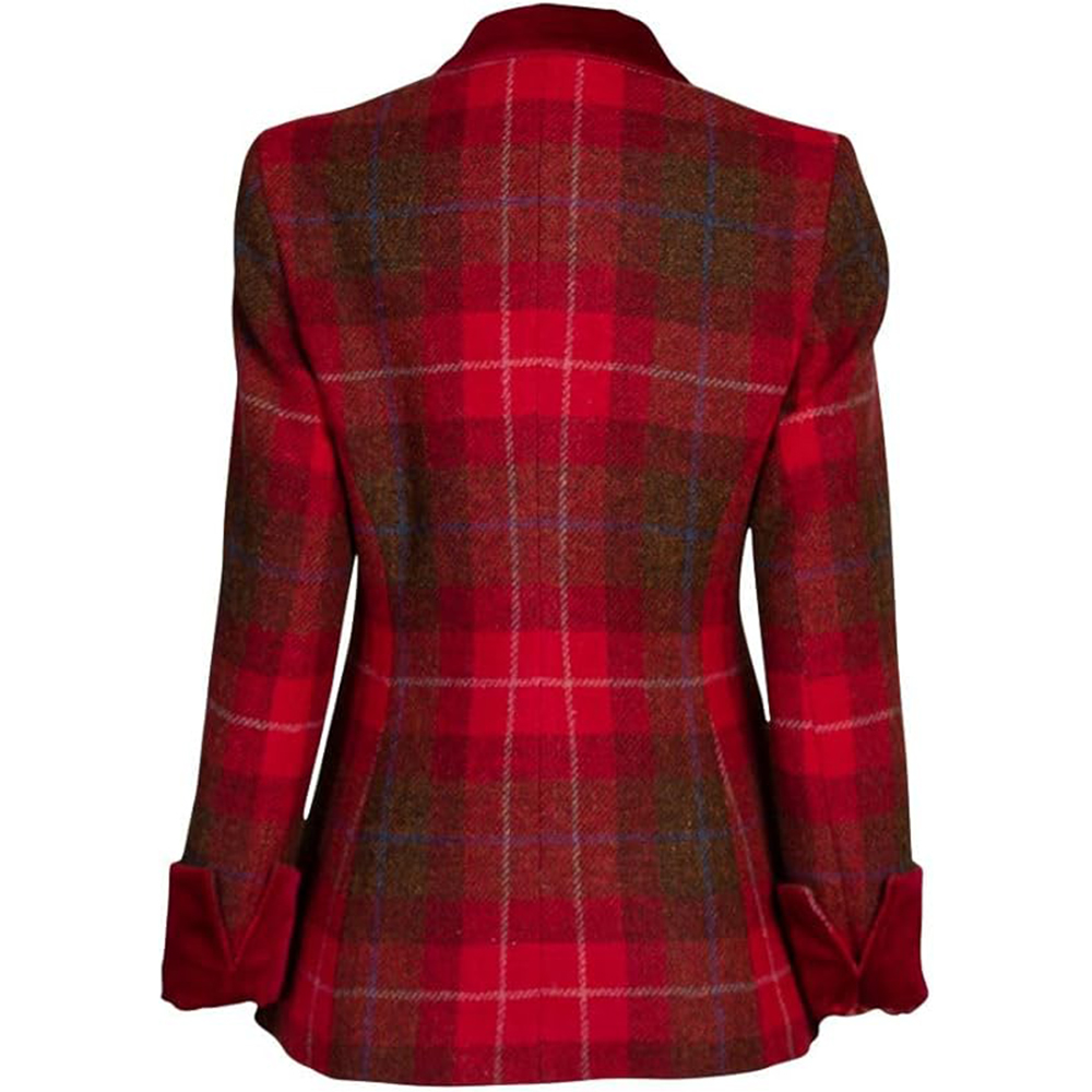 Women’s Vibrant Red Plaid Hacking Jacket