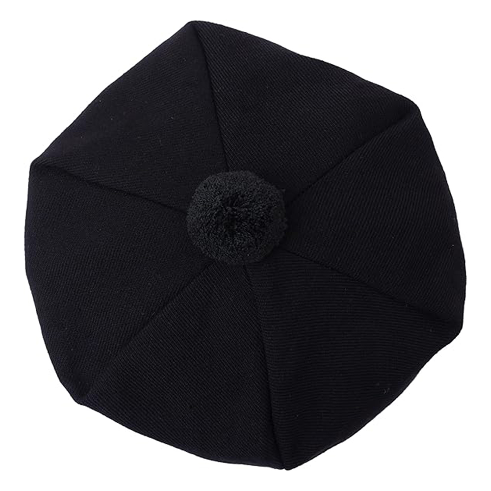 Traditional Black Scottish Balmoral Hat