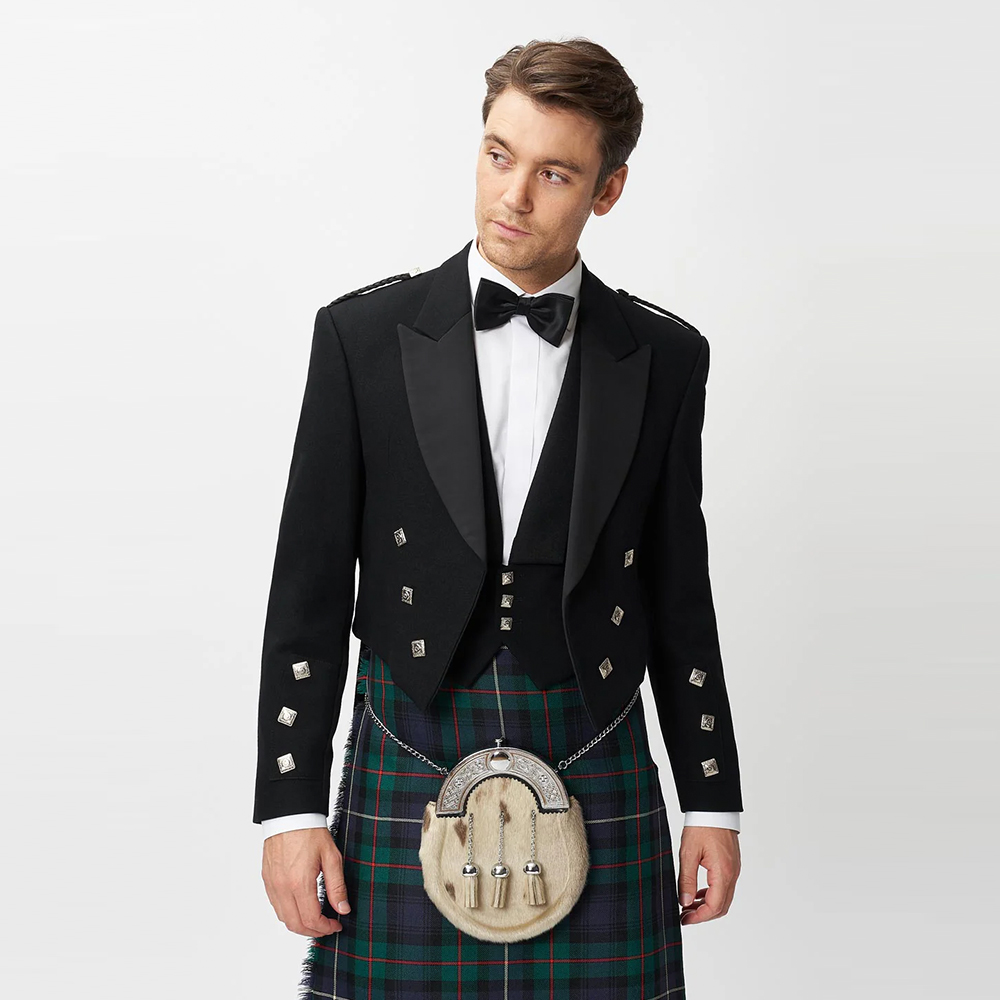 Prince Charlie Jacket & 3 Button Waistcoat with Modern Robertson Kilt
