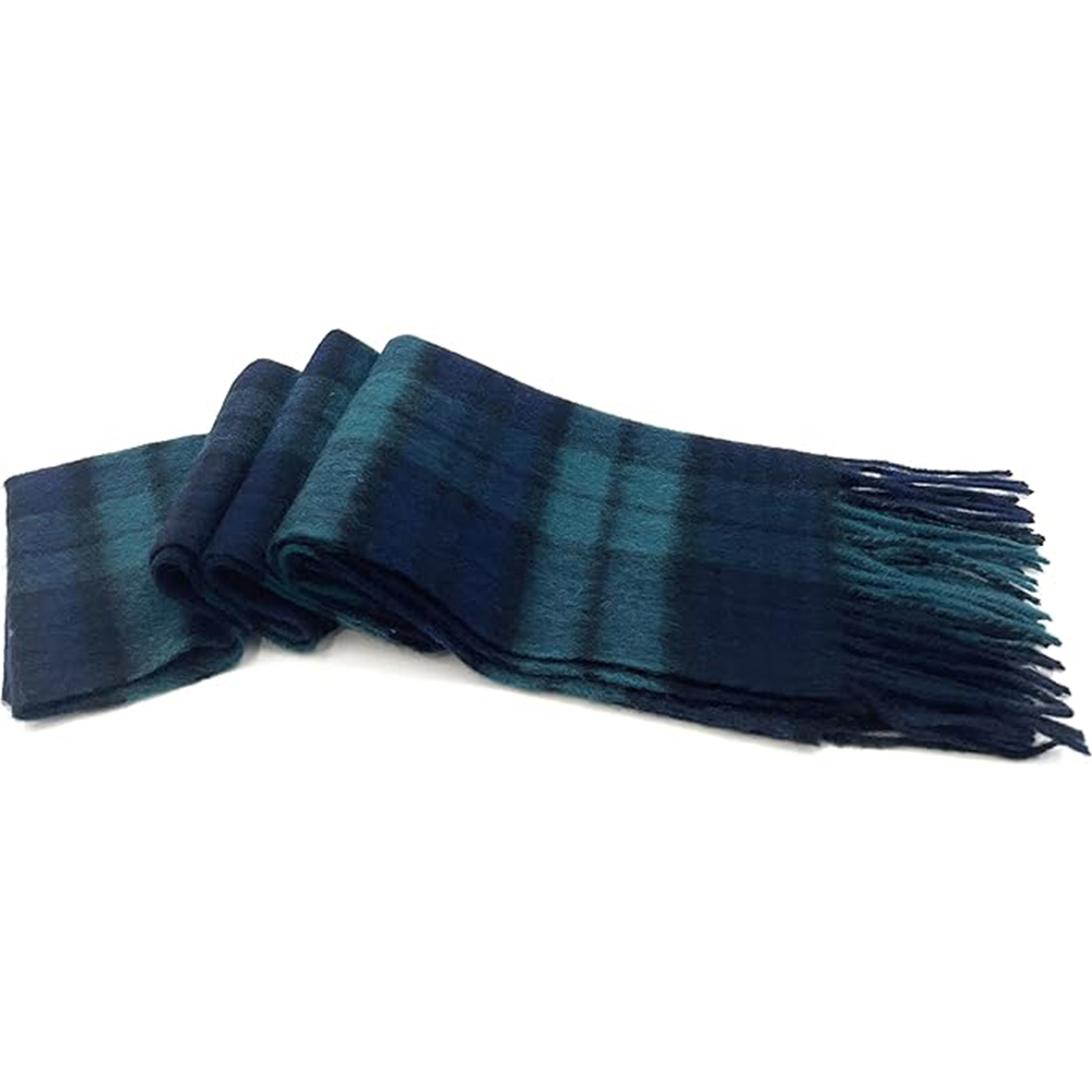 Dark Green and Navy Tartan Scarf