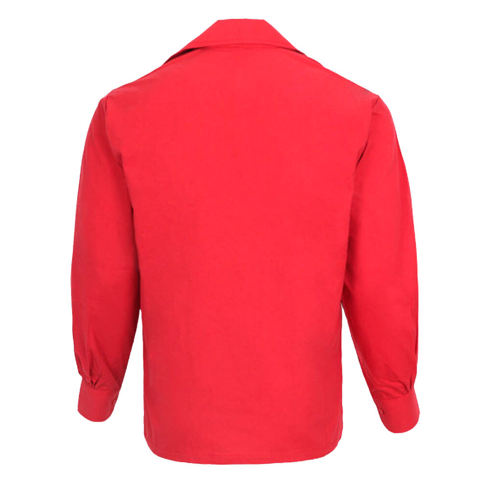 Red Lace-Up Collar Shirt