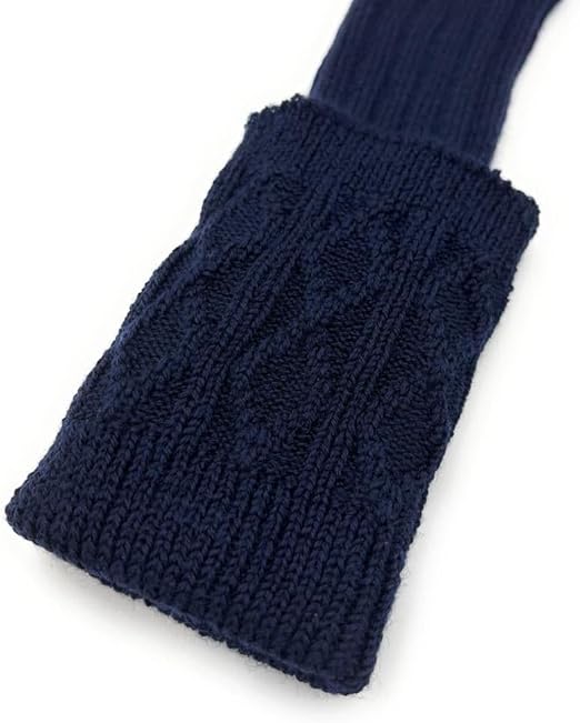 Solid Black/Navy Knee-High Ribbed Socks