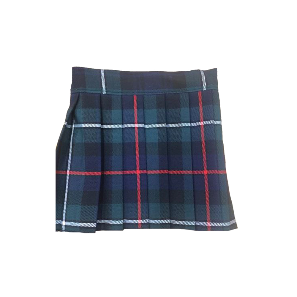 Navy and Teal Tartan Pleated Mini Kilt