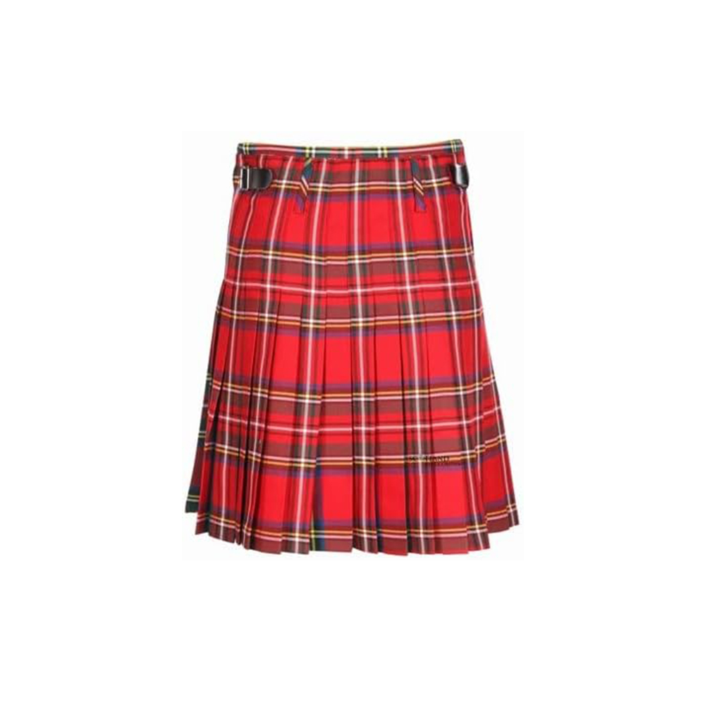Royal Stewart Style Red Plaid Pleated Kilt