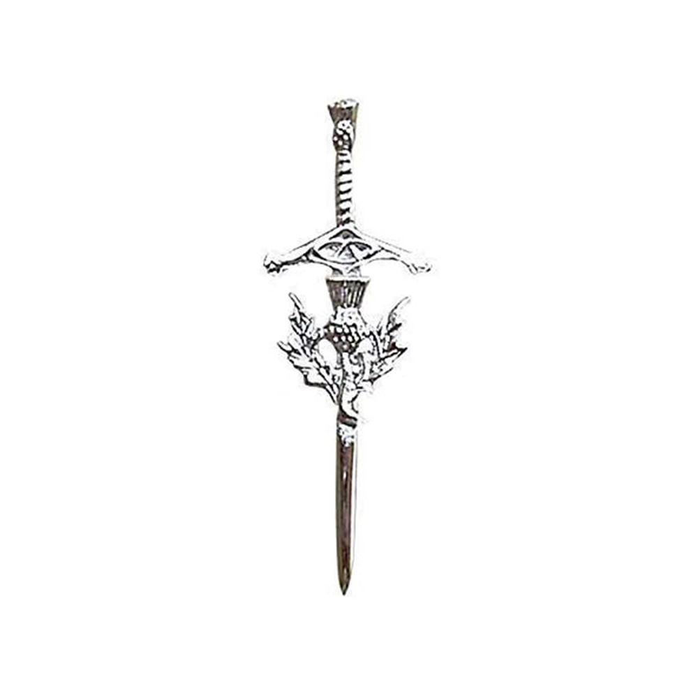 Scottish Broadsword and Thistle Dress Brooch
