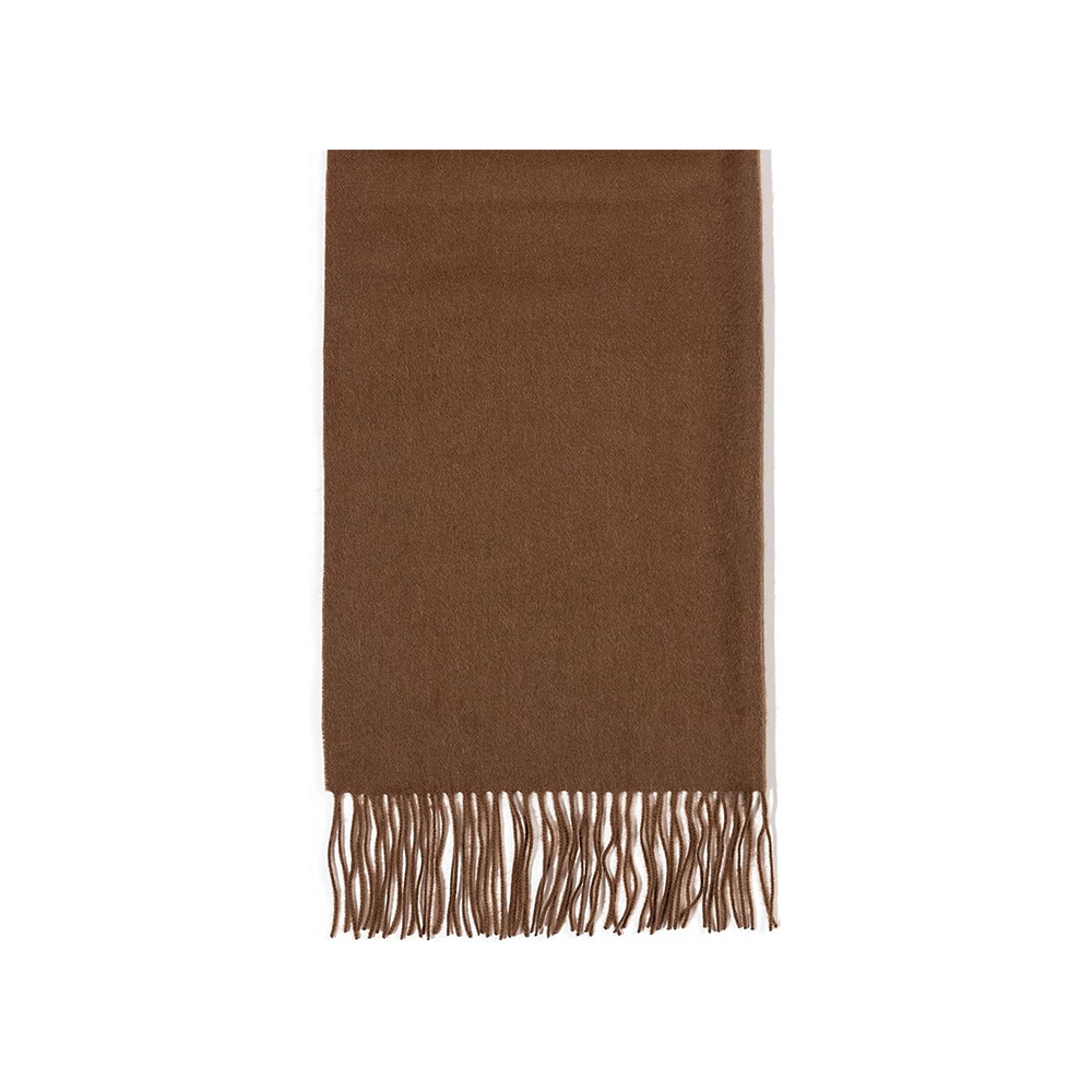 Classic Brown Scarf with Fringe