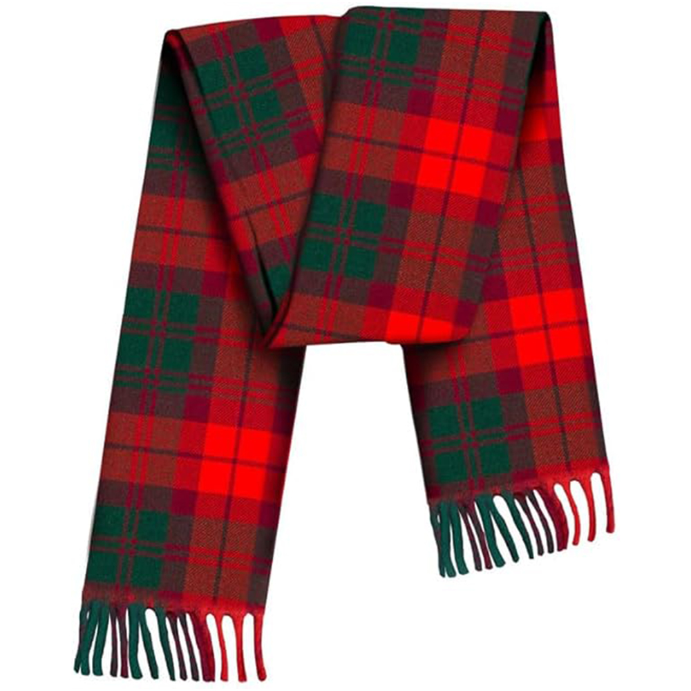 Red and Green Checked Wool Scarf