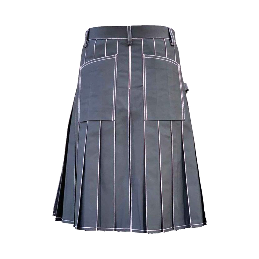 Men's Modern Kilt with Cargo Pockets and Accent Stitch - Image 3