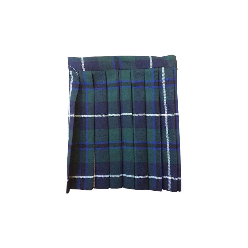 Pleated Mini Kilt in Tartan with Blue and White Lines - Image 3