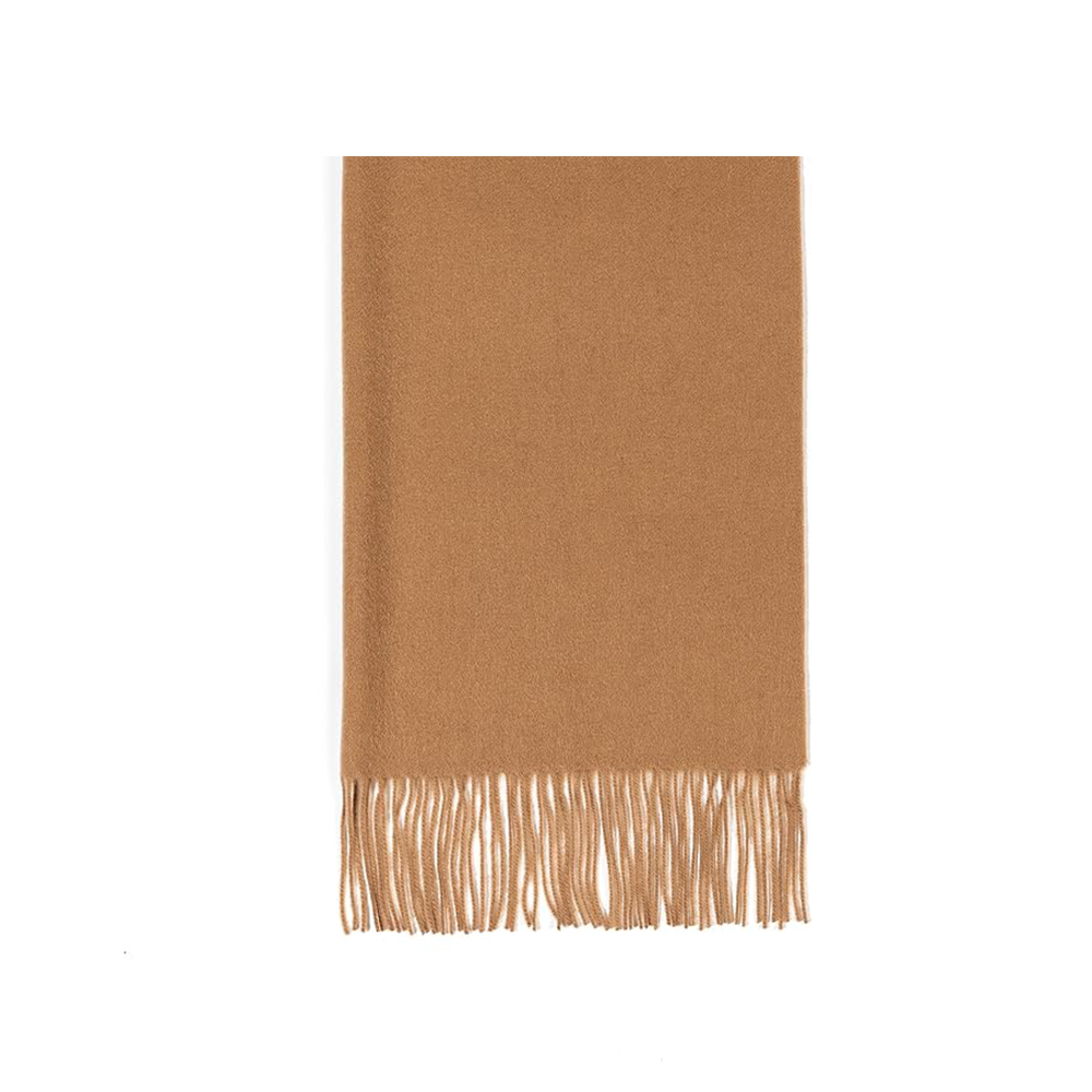 Camel Tan Scarf with Fringe