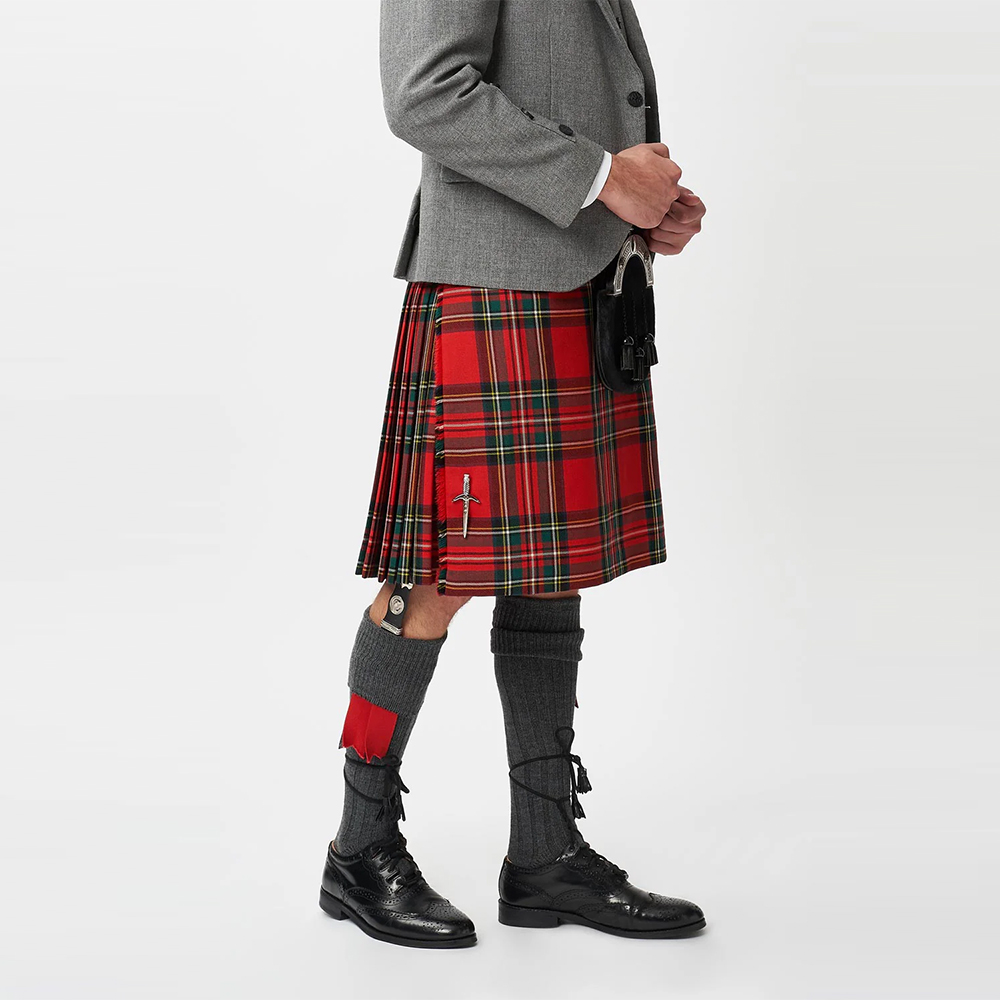 The Keville Light Grey Tweed Jacket & Waistcoat with Royal Stewart Kilt - Image 4