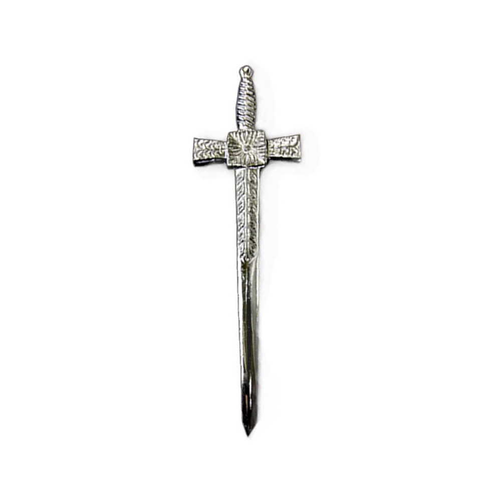 Silver Finish Sword Design Kilt Pin