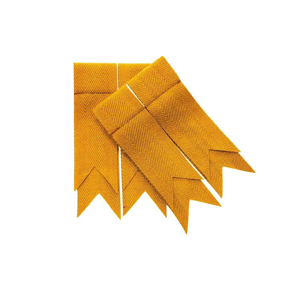 Plain Mustard Yellow Kilt Hose Flashes with White Garters