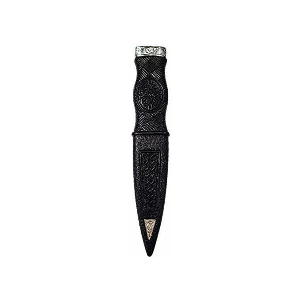 Black Sgian-Dubh with Embossed Handle and Sheath