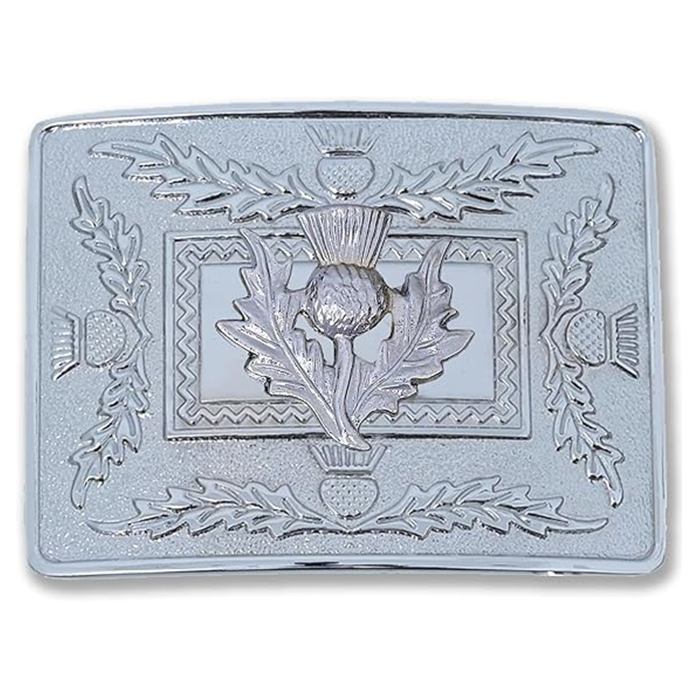 Embossed Thistle Kilt Buckle