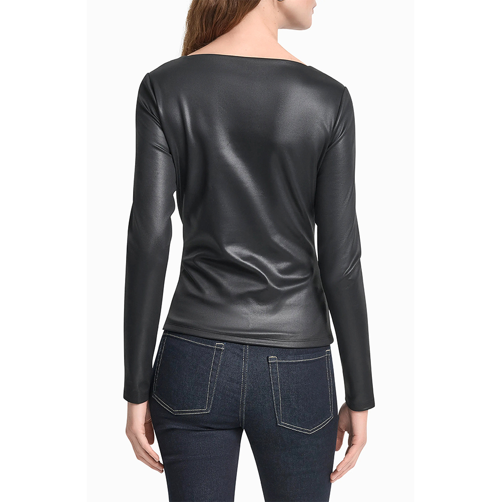 Real Leather Knit Top