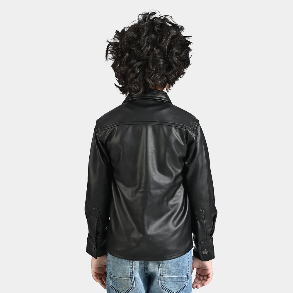 Boys Black Leather Jacket