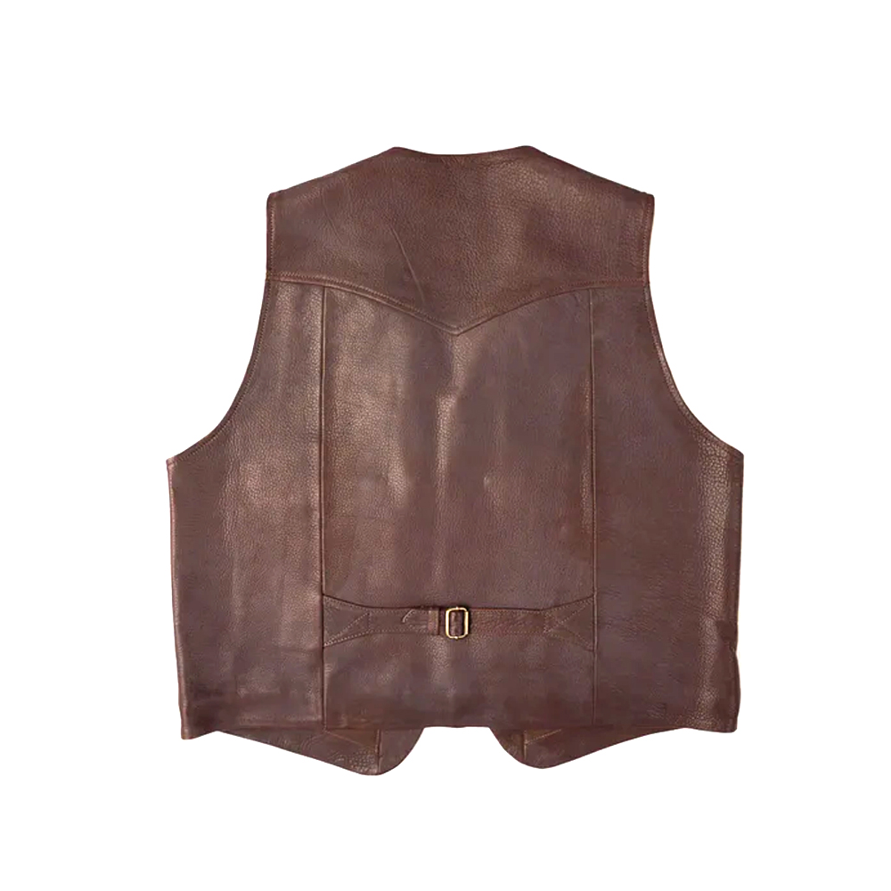 Mens Western Stlye Brown Leather Vest