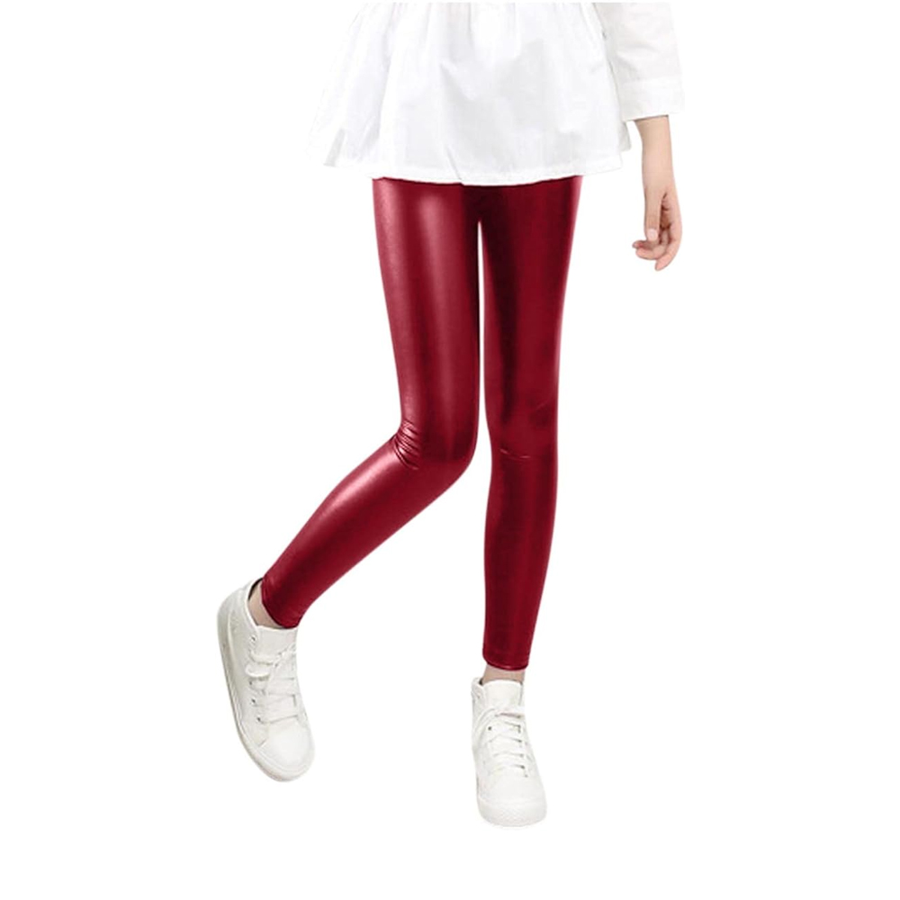 Girls Real Leather Pants Straight