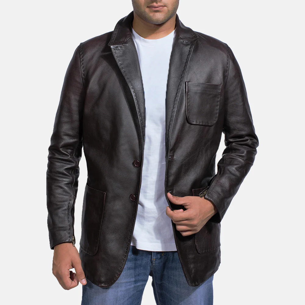 Jordan Black Leather Coat