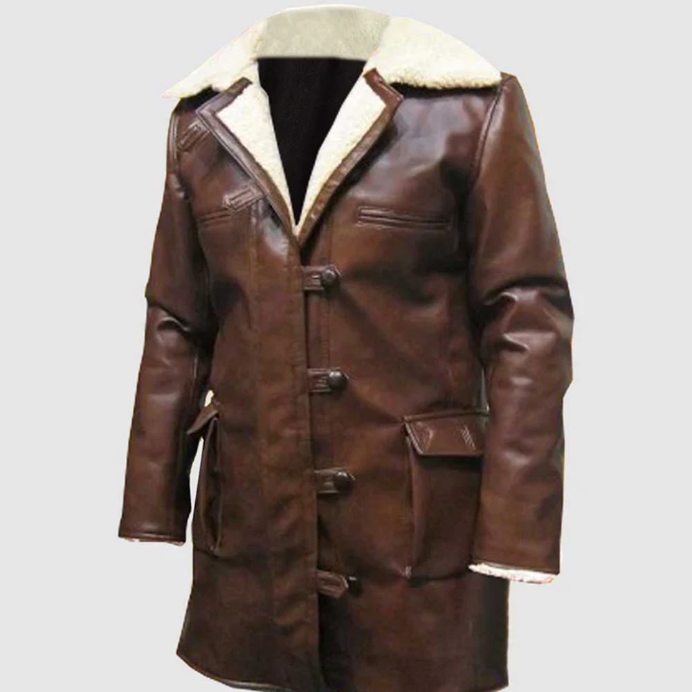 Brown Shearling Leather Coat