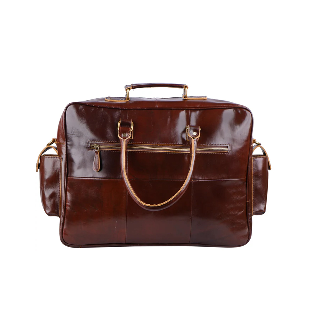 The Preston Vintage Tan Leather Briefcase
