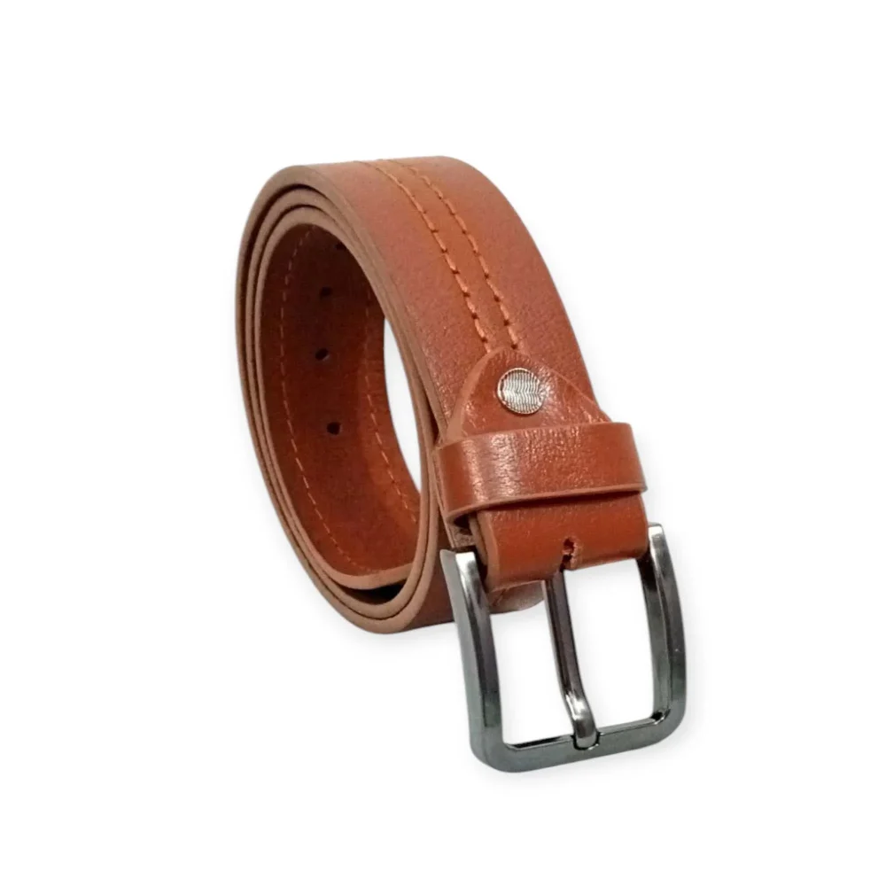Tan Leather Casual Belt – Centre Stitched 40mm Wide