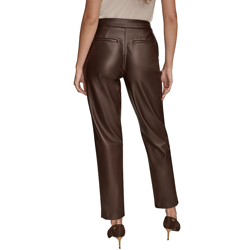 Real Leather Ankle Slim Fit Pants