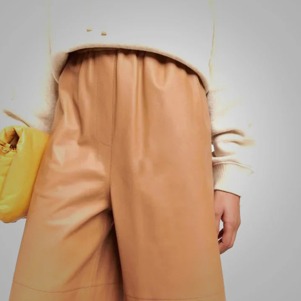 women Soft Sheepskin Brown leather pants – Brown Pants