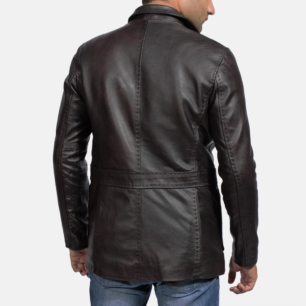 Jordan Black Leather Coat
