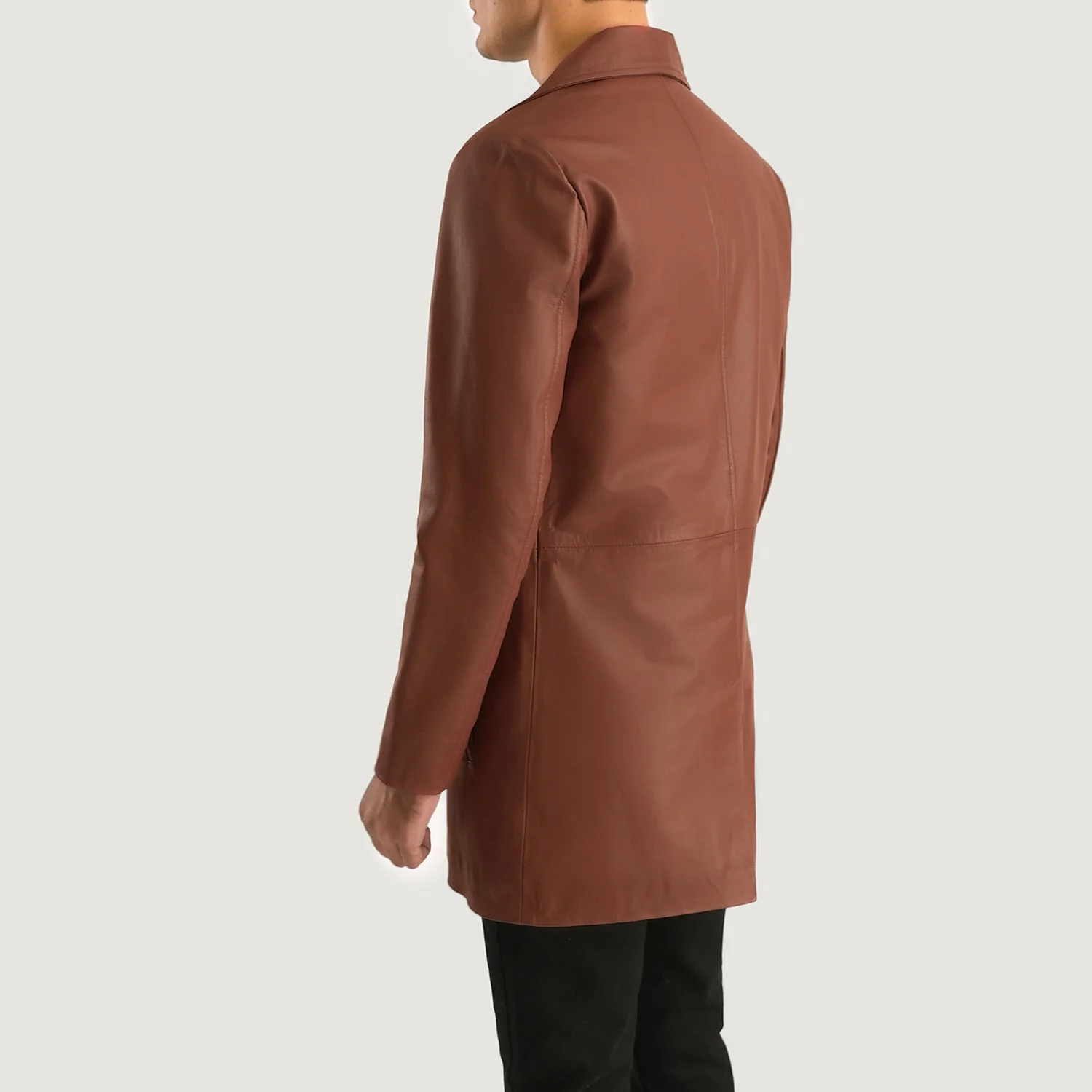 Classmith Brown Leather Coat - Image 2